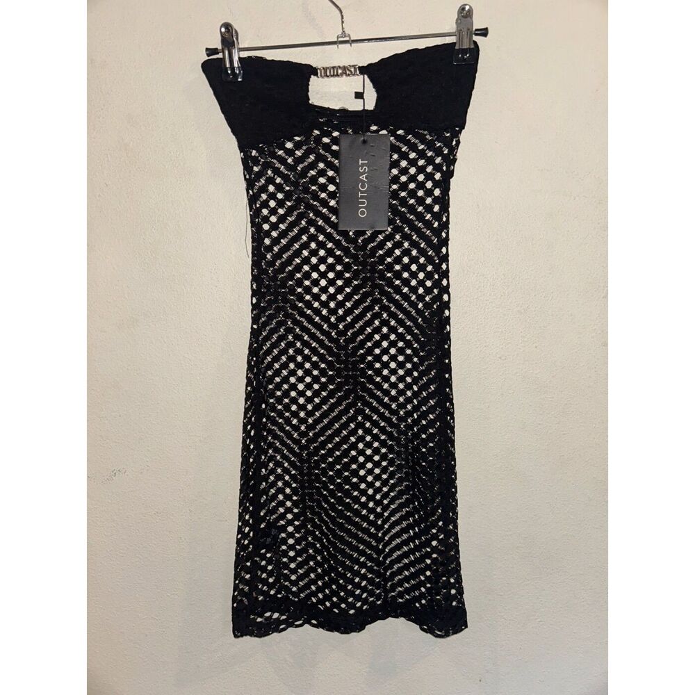 NWT Outcast Jesslyn Black Crochet Strapless Mini Dress XS